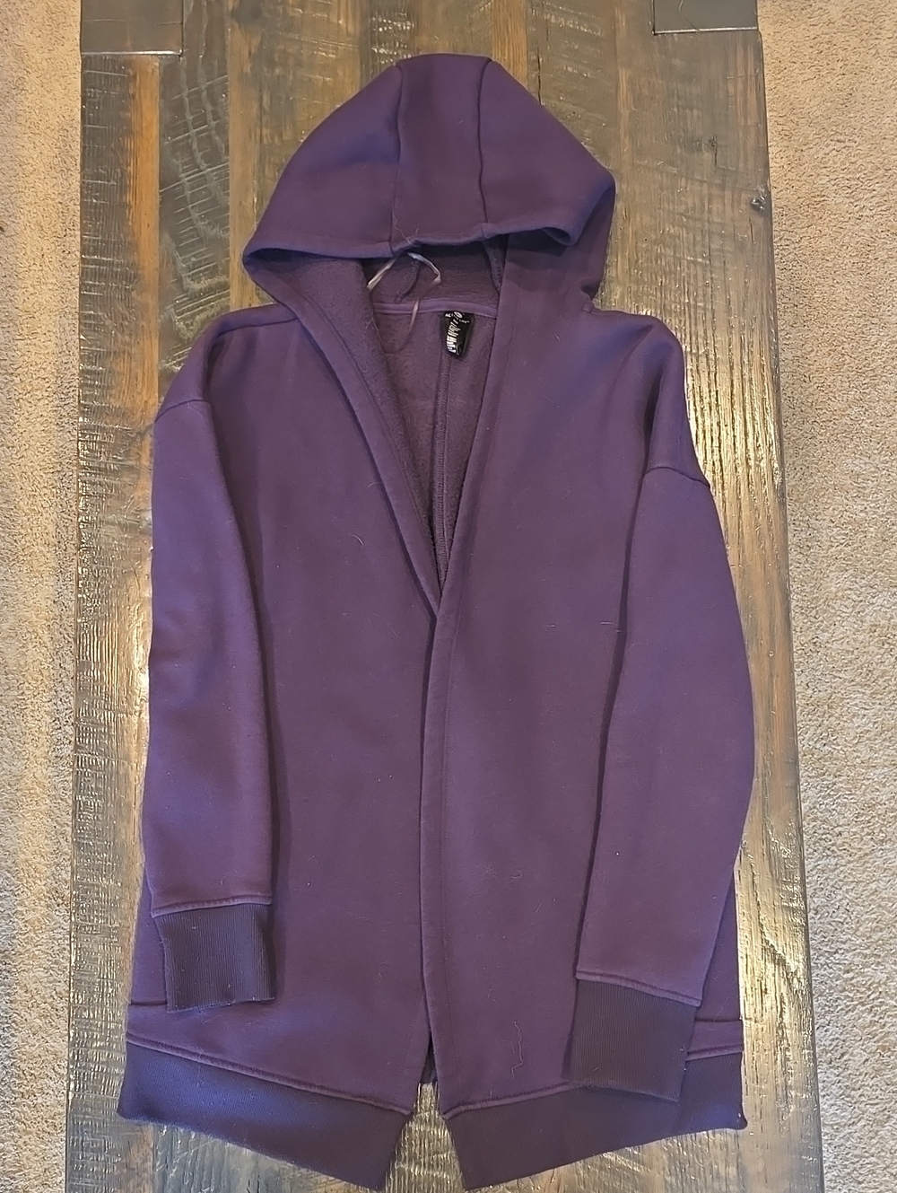 Active Life Merlot Hooded Fleece Cardigan